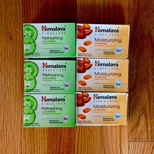 Himalaya bars of soap 6 pack: 3 Moisturizing Almond, 3 Refreshing Cucumber